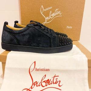Christian Louboutin Louis Junior Spikes Orlato Flat Suede Size 46/13US